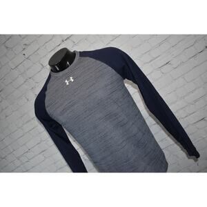 Under Armour Shirt Mens Size Small Gym Blue Performance HeatGear Long Sleeve NEW